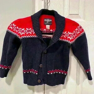 Oshkosh Boys size 5T Holiday Sweater red white and blue